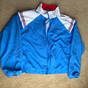 Vintage red white and blue cropped windbreaker